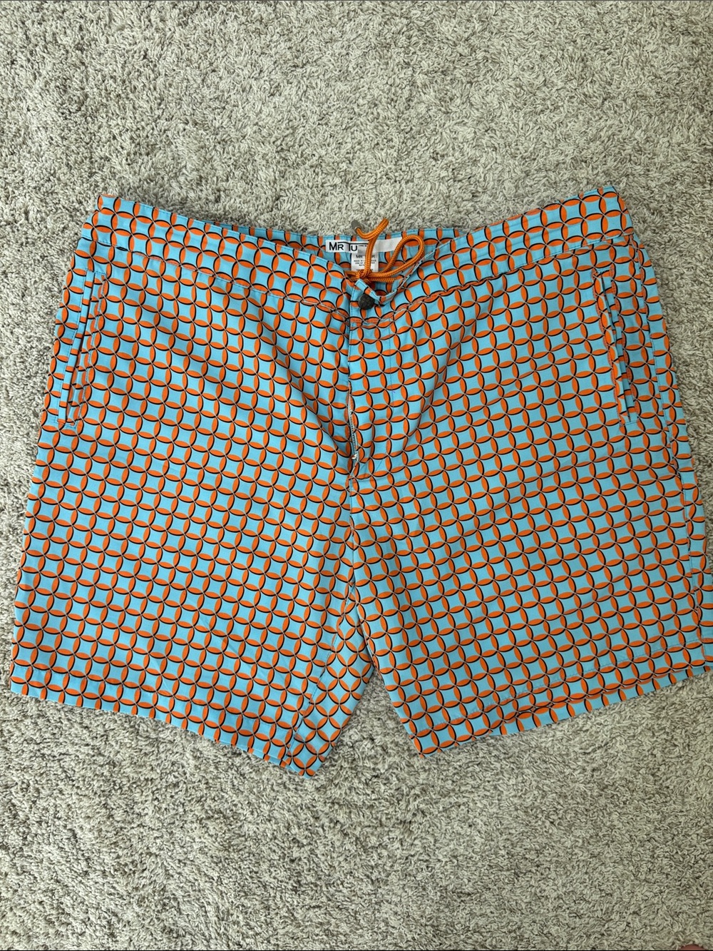 Mr.Turk Retro Orange Circle Pattern Swimwear